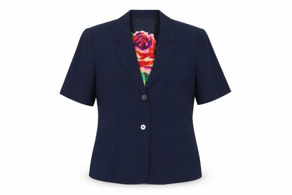 Country Casuals Women's Navy Short Sleeve Suit Jacket Size 14 Classic Fit