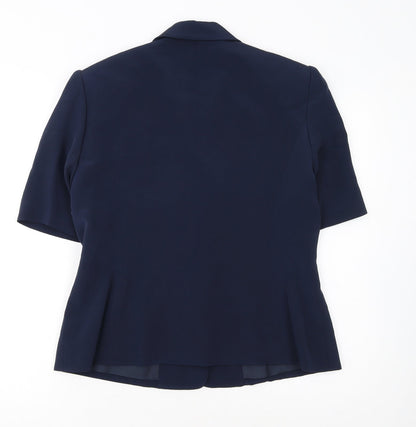 Country Casuals Women's Navy Short Sleeve Suit Jacket Size 14 Classic Fit