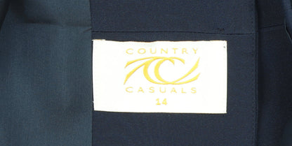 Country Casuals Women's Navy Short Sleeve Suit Jacket Size 14 Classic Fit