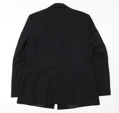 Marks and Spencer Black Tailored Blazer Women UK 14 Single Breasted Workwear Jacket