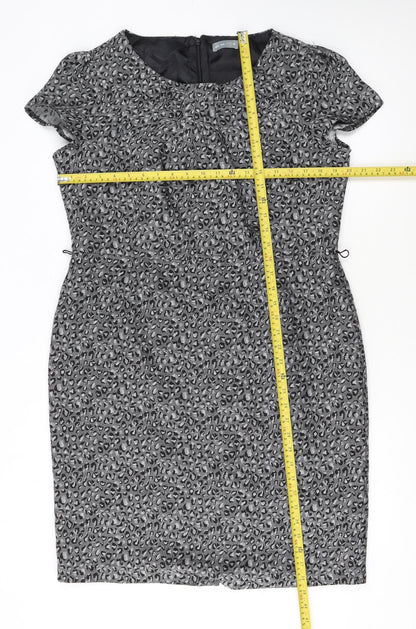 Marks and Spencer Women Grey Animal Print Sheath Dress Size 18