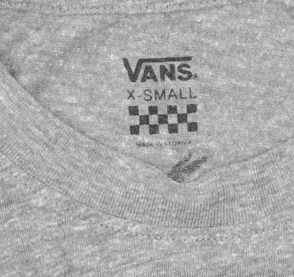 Vans Women’s Grey Cropped Long Sleeve Crew Neck T-Shirt XS