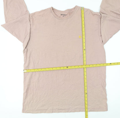 Carhartt WIP Men's Beige Long Sleeve Cotton T-Shirt XL