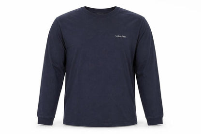Calvin Klein Men's Navy Long Sleeve Crew Neck Cotton T-Shirt Size L