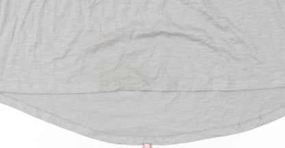 Long Tall Sally Women Grey 3/4 Sleeve Cotton Tunic Blouse Size 20