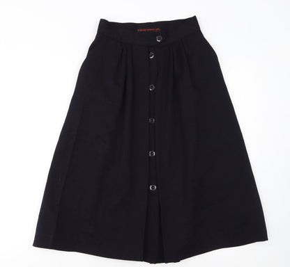 Stirling Cooper Women’s Black Wool A-Line Midi Skirt Size S Vintage