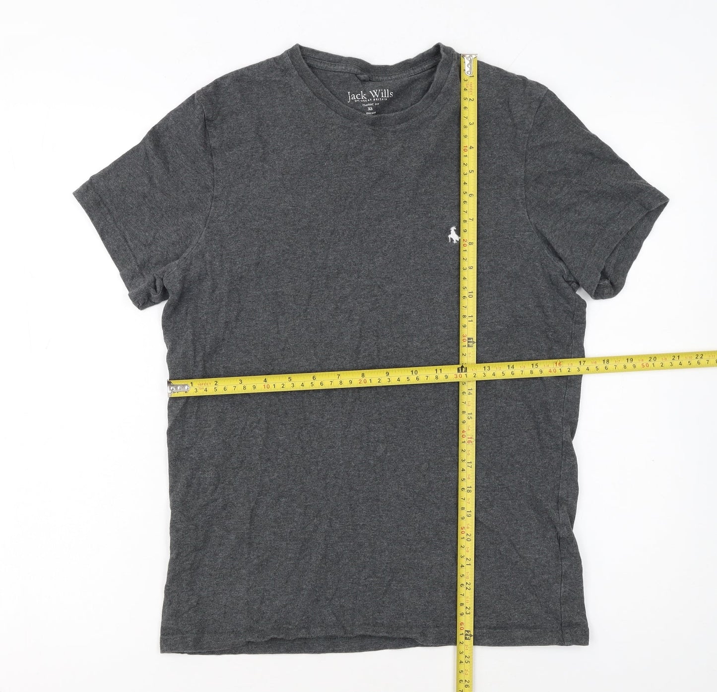 Jack Wills Men’s Grey XS Classic Fit Crew Neck Cotton T-Shirt