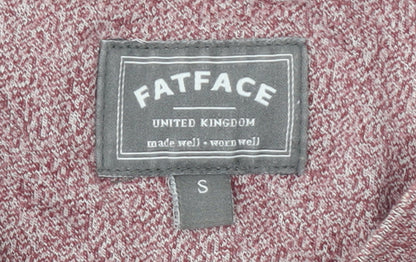 FatFace Men’s Red Long Sleeve Crew Neck Cotton T-Shirt Size S
