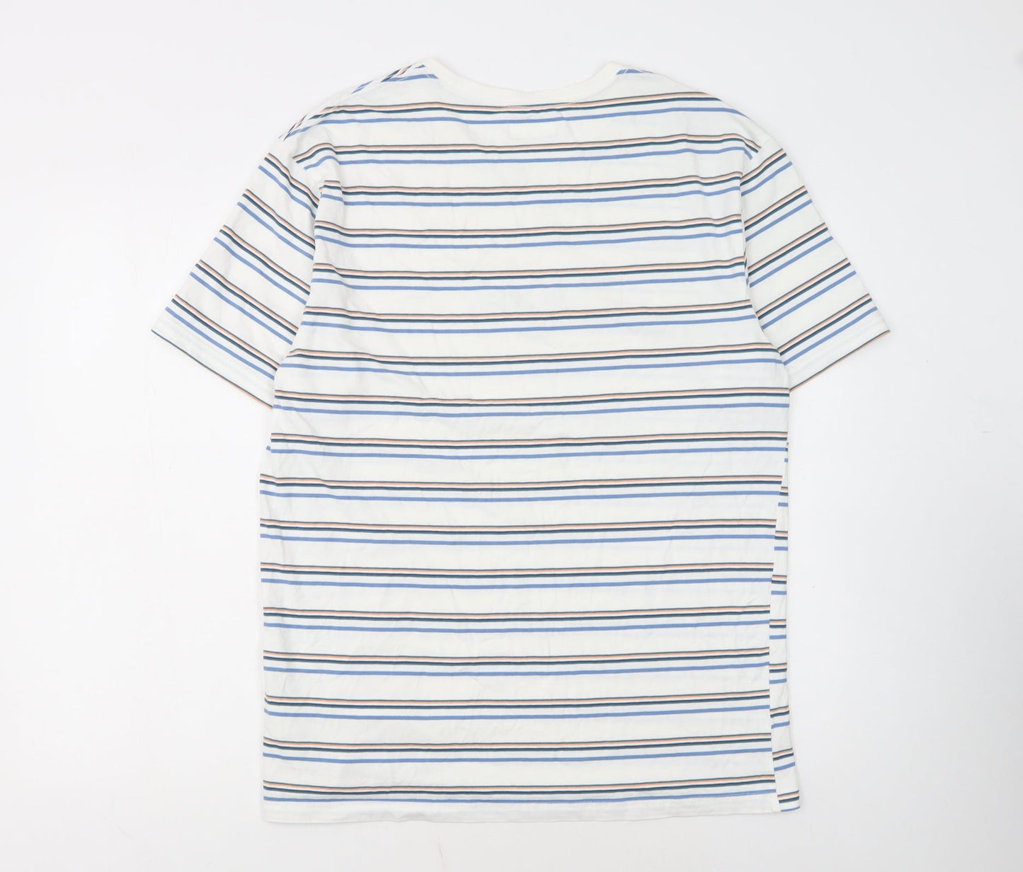 Columbia Men’s White Striped Cotton Crew Neck T-Shirt Size L