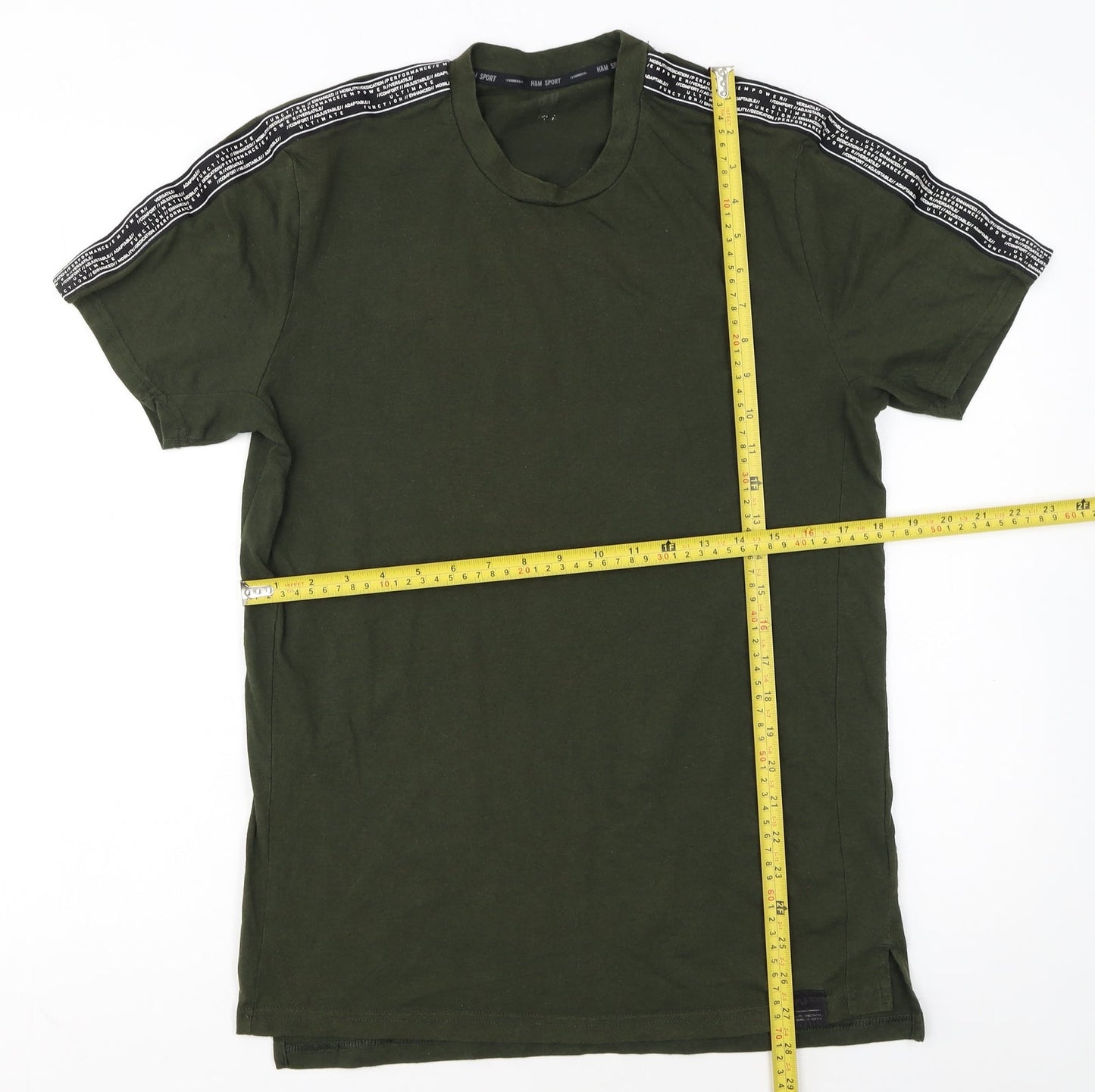 H&M Sport Men's Green Short Sleeve T-Shirt Size S Gym Training