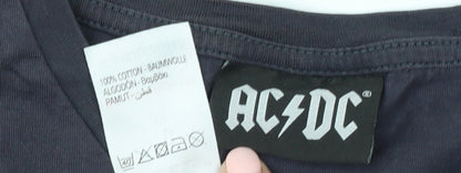 Peacocks Women's Black AC/DC Rock Band Cotton T-Shirt Size 10