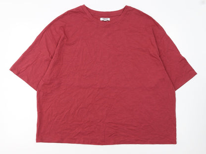 Simply Be Women’s Red Cotton Jersey Relaxed Fit T-Shirt Size 18