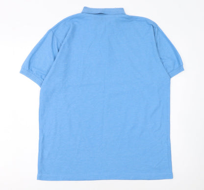 Modern Casuals Men's Blue Short Sleeve Polo Shirt Size M