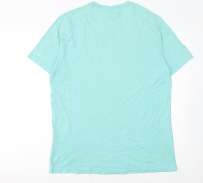 H&M L.O.G.G. Men's Blue Graphic Print Cotton T-Shirt XL