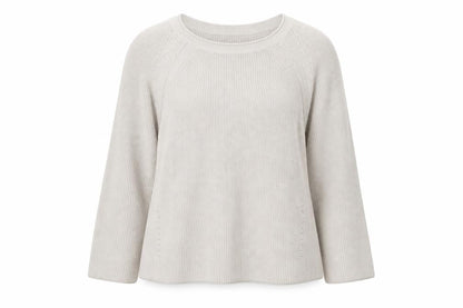 The White Company Women’s Ivory Cotton Crew Neck Jumper Size 8