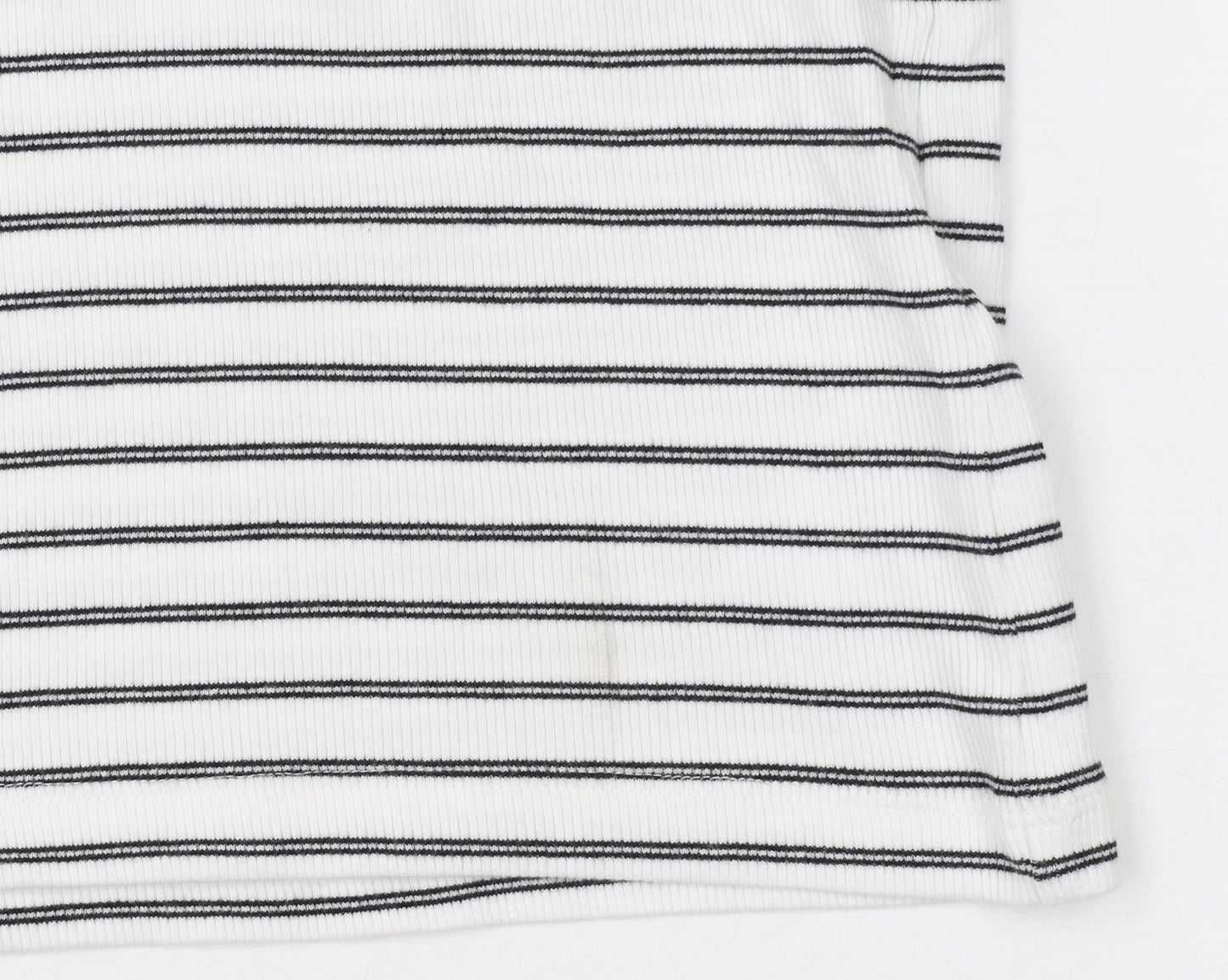 Marks and Spencer Women’s White Striped Cotton T-Shirt Size 10