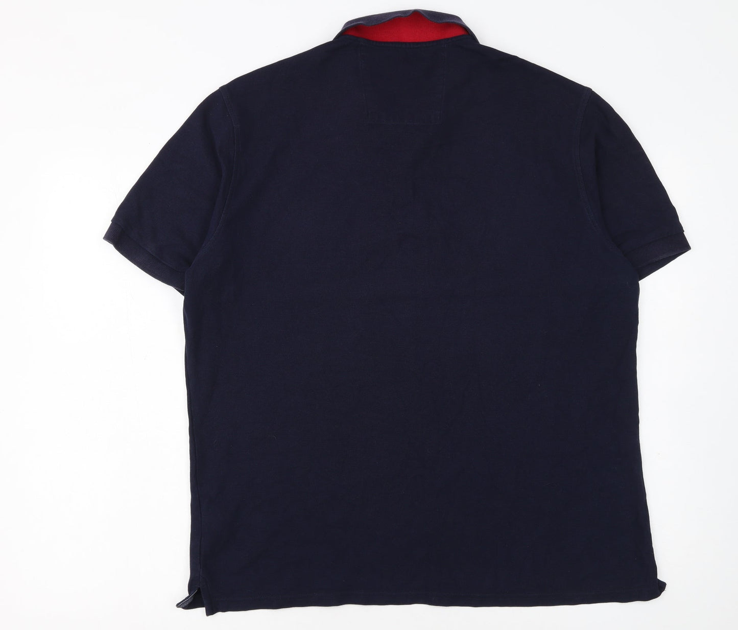 Marks and Spencer Men's Blue Cotton Polo Shirt Size L Regular Fit