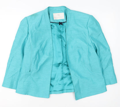 Jacques Vert Women's Green 3/4 Sleeve Tailored Blazer Size 14