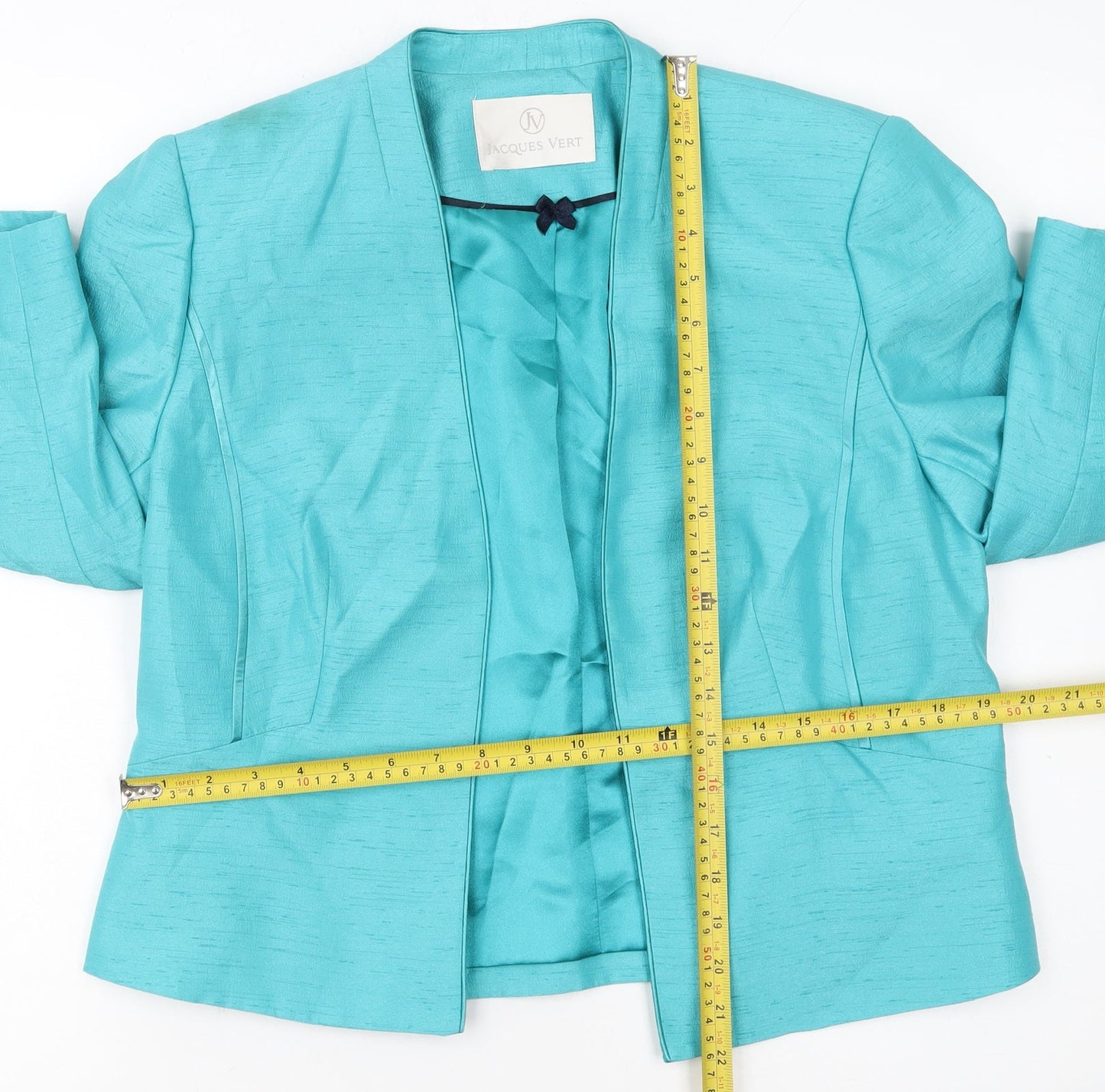 Jacques Vert Women's Green 3/4 Sleeve Tailored Blazer Size 14