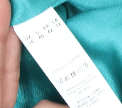 Jacques Vert Women's Green 3/4 Sleeve Tailored Blazer Size 14