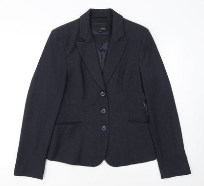 Next Women Navy Blue Single-Breasted Suit Jacket Size 12L