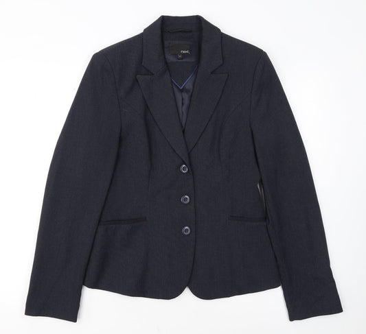 Next Women Navy Blue Single-Breasted Suit Jacket Size 12L