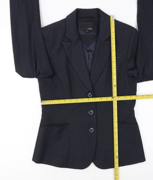 Next Women Navy Blue Single-Breasted Suit Jacket Size 12L