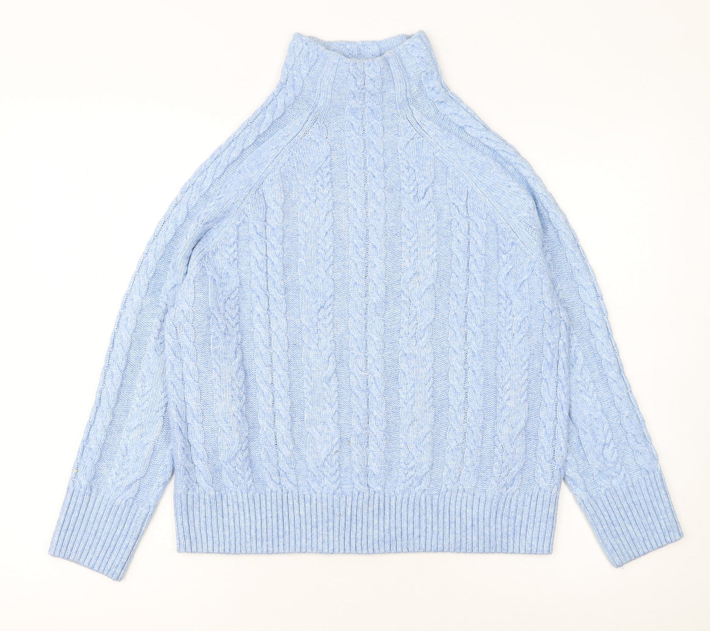 Next Women's Blue Cable-Knit High Neck Jumper Size S
