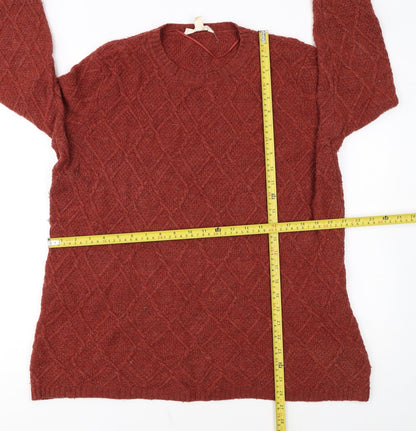 Seasalt Cornwall Women Brown Wool Knit Crew Neck Jumper UK 16