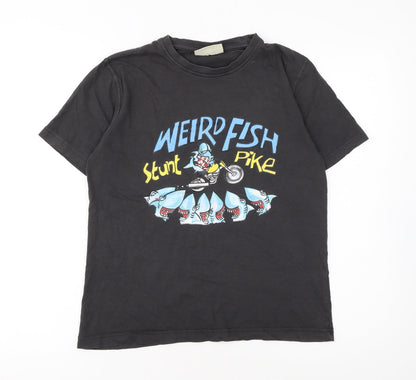 Weird Fish Boys Black 11-12 Years Graphic T-Shirt Stunt Pike 100% Cotton