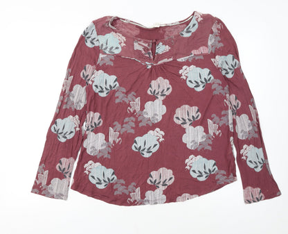 White Stuff Women's Red Floral Tunic Blouse UK 14 Long Sleeve