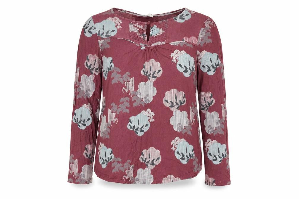 White Stuff Women's Red Floral Tunic Blouse UK 14 Long Sleeve