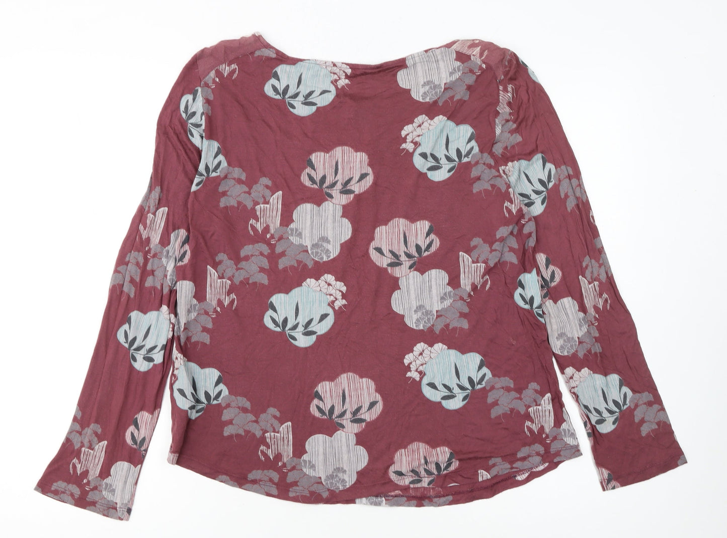 White Stuff Women's Red Floral Tunic Blouse UK 14 Long Sleeve