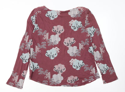 White Stuff Women's Red Floral Tunic Blouse UK 14 Long Sleeve