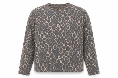 Nutmeg Women's Beige Leopard Print Long Sleeve Pullover Jumper Size 14