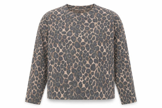 Nutmeg Women's Beige Leopard Print Long Sleeve Pullover Jumper Size 14