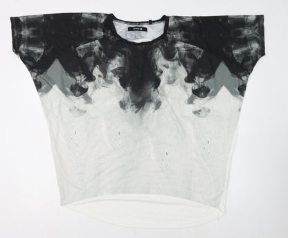 Firetrap Women's Black & White Relaxed Fit T-Shirt Size 16