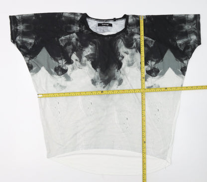 Firetrap Women's Black & White Relaxed Fit T-Shirt Size 16