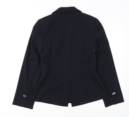 Planet Women's Black Pinstripe Blazer UK 8 Single-Breasted Jacket