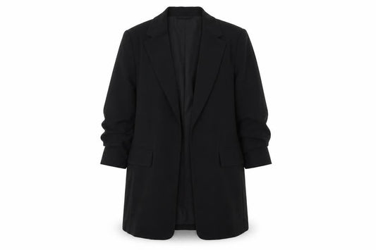 H&M Women Black Polyester Single-Breasted Blazer UK 12