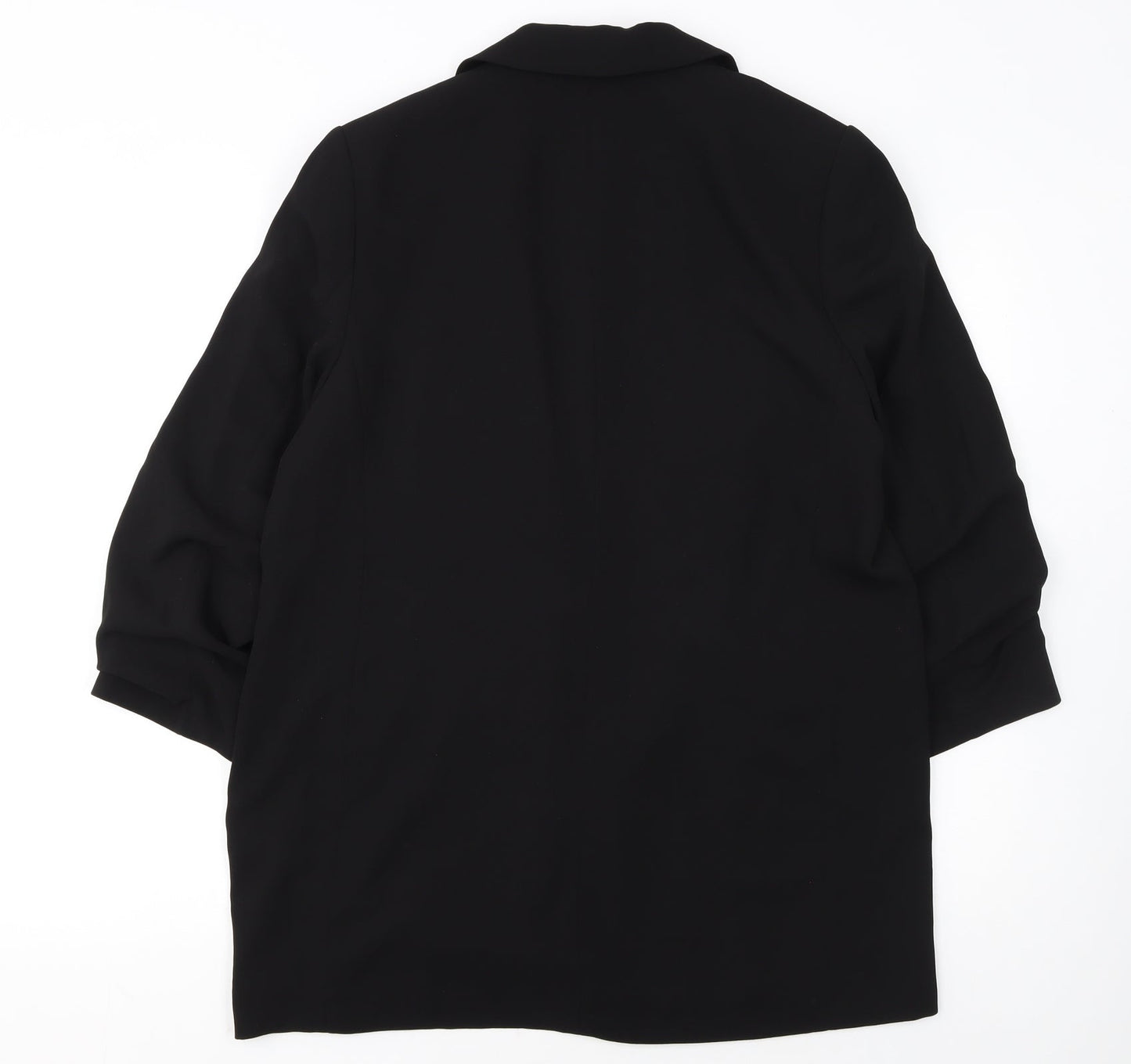 H&M Women Black Polyester Single-Breasted Blazer UK 12