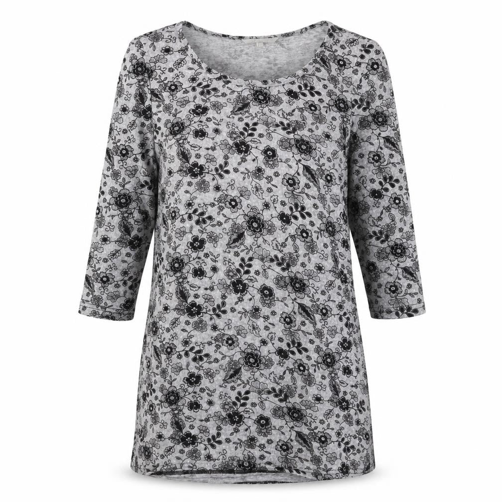 Pebble Bay Women Grey Floral Knit Shift Dress Size 12