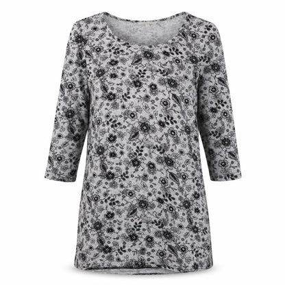 Pebble Bay Women Grey Floral Knit Shift Dress Size 12