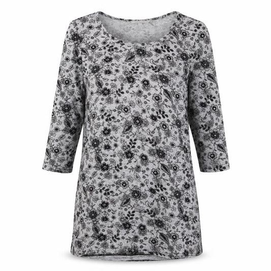 Pebble Bay Women Grey Floral Knit Shift Dress Size 12