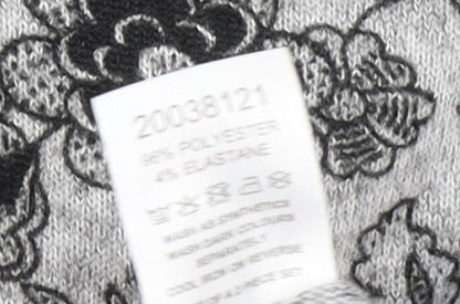Pebble Bay Women Grey Floral Knit Shift Dress Size 12