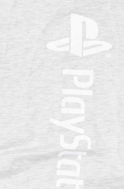 PlayStation Womens Grey Long Sleeve Logo Cotton T-Shirt Size 8