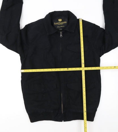 French Connection Men's Black Cotton Bomber Jacket M