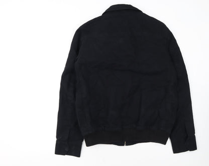 French Connection Men's Black Cotton Bomber Jacket M