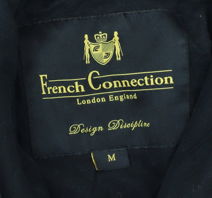 French Connection Men's Black Cotton Bomber Jacket M