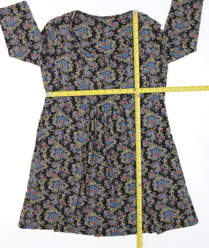 Tu Womens Multicoloured Paisley A-Line Jersey Dress Size 8